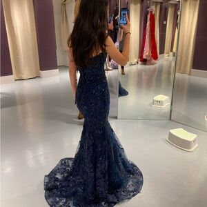 Elegant Blue Sequin Gown